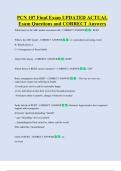 PCN 107 Final Exam UPDATED ACTUAL   Exam Questions and CORRECT Answers