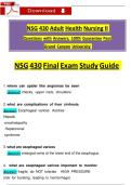 NSG 430 Adult Health Nursing II  Questions with Answers&comma; 100&percnt; Guarantee Pass  Grand Canyon University   NSG 430 Final Exam Study Guide  