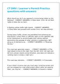 CT DMV - Learner-s Permit Practice questions with answers