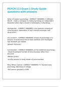 PSYCH 111 Exam 1 Study Guide questions with answers&period;