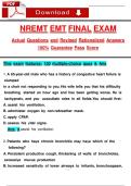 NREMT EMT FINAL EXAM Actual Questions and Reṿised Rationalized Answers 100&percnt; Guarantee Pass Score