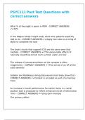 PSYC111 Past Test Questions with correct answers&comma;