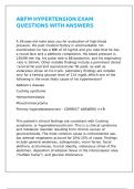 ABFM HYPERTENSION EXAM QUESTIONS WITH ANSWERS