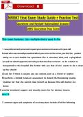 NREMT Final Exam Study Guide &plus; Practice Test Questions and Revised Rationalized Answers 100&percnt; Guarantee Pass Score