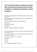 ATI NUTRITION PROCTORED EXAM RN 2025-2026 WITH NGN QUESTIONS WITH CORRECT VERIFIED ANSWERS LATEST UPDATES