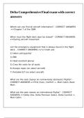 Delta Comprehensive Final exam with correct answers