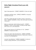 Delta Flight Attendant Final exam with answers