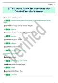 JLTV Course Study Set Questions with  Detailed Verified Answers