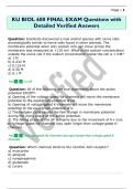 KU BIOL 600 FINAL EXAM Questions with  Detailed Verified Answers 