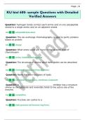 KU biol 600- sample Questions with Detailed  Verified Answers