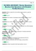 KU BIOL 600 EXAM 1 Review Questions&comma;  Biochem final Questions with Detailed  Verified Answers 
