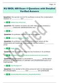 KU BIOL 600 Exam 4 Questions with Detailed  Verified Answers 