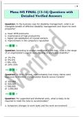 Mana 445 FINAL &lpar;13-16&rpar; Questions with  Detailed Verified Answers 