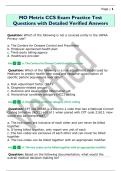 MO Metrix CCS Exam Practice Test  Questions with Detailed Verified Answers