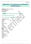 MSC Week 1 Test Questions with Detailed  Verified Answers 
