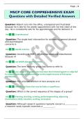 MSCP CORE COMPREHENSIVE EXAM  Questions with Detailed Verified Answers 