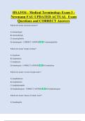 HSA3534 - Medical Terminology Exam 3 -  Newmann FAU UPDATED ACTUAL  Exam  Questions and CORRECT Answers 