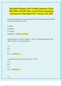 Maryland Property and Casualty Insurance Exam  2025-2026 with 300 Most recent Practice Questions  and Answers&sol; Maryland P & C License Test 2025 