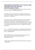 ENGINEERING MANAGEMENT TEST 1&sol;ACTUAL EXAM QUESTIONS WITH WELL DETAILED ANSWERS&sol;NEWEST UPDATE