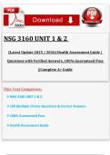 NSG 3160 UNIT 1 & 2 &lpar;Latest Update 2025 &sol; 2026&rpar; Health Assessment Guide &vert; Questions with Verified Answers&comma; 100&percnt; Guaranteed Pass &vert;&vert;Complete A&plus; Guide
