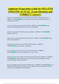 Applicant Preparation Guide for PELLETB  UPDATED ACTUAL  Exam Questions and  CORRECT Answers