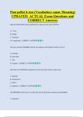 Post pellet b test &lpar;Vocabulary-same Meaning&rpar;  UPDATED  ACTUAL Exam Questions and  CORRECT Answers 