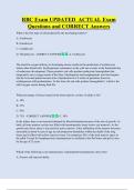 RBC  Bundled Exam Questions WITH  CORRECT Answers