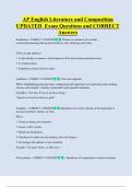 AP English Literature and Composition    UPDATED  Exam Questions and CORRECT  Answers