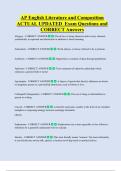 AP English Literature and Composition  ACTUAL UPDATED  Exam Questions and  CORRECT Answers 