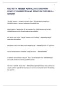 NEC TEST 1 NEWEST ACTUAL 2025&sol;2026 WITH COMPLETE QUESTIONS AND ANSWERS VERIFIED&sol;A&plus; GRADED