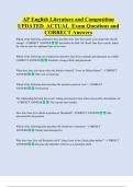 AP English Literature  Bundled Exam Questions and CORRECT Answers