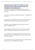 BUSINESS MAJOR FIELD TEST NEWEST ACTUAL 2025&sol;2026 WITH COMPLETE QUESTIONS AND ANSWERS VERIFIED&sol;GRADED A&plus;