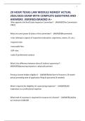 20 HOUR TEXAS LAW MODULE NEWEST ACTUAL 2025&sol;2026 EXAM WITH COMPLETE QUESTIONS AND ANSWERS &period;VERIFIED&sol;GRADED A&plus;