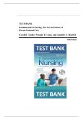 Test Bank Guide For Fundamentals Of Nursing &colon; The Art And Science Of Person-Centered Care Tenth &comma; North American Edition By Carol R&period; Taylor&comma; Pamela B Lynn & Jennifer L Bartlett ALL Chapters &vert;&vert;Complete A&plus; Guide