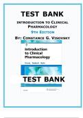 Test Bank &vert; Introduction to Clinical Pharmacology 9th Edition &ndash; Zambroski&comma; Hosler&comma; Visovsky