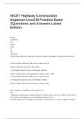 NICET Highway Construction Inspector Level III Practice Exam 1Questions and Answers Latest Edition&period;