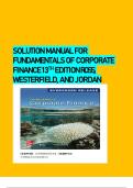 SOLUTION MANUAL FOR FUNDAMENTALS OF CORPORATE FINANCE 14TH EDITION ROSS&comma; WESTERFIELD&comma; AND JORDAN LATEST UPDATE 2025&sol;2026 A&plus;