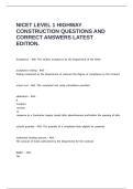 NICET LEVEL 1 HIGHWAY CONSTRUCTION QUESTIONS AND CORRECT ANSWERS LATEST EDITION&period;
