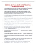 Rigging 101 Final Exam questions and answers 2025-2026