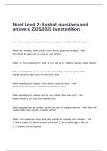 Nicet Level 2&colon; Asphalt questions and answers 2025&sol;2026 latest edition