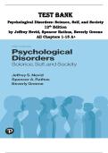 Psychological Disorders&colon; Science&comma; Self&comma; and Society &lpar;12th Edition&comma; Jeffrey S&period; Nevid&comma; Spencer A&period; Rathus & Beverly S&period; Greene&rpar; &ndash; Complete Test Bank