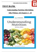 Understanding Nutrition 16th Edition Test Bank &vert; Whitney & Rolfes &vert; Verified Questions & Answers &vert; Latest Update 2025&sol;2026