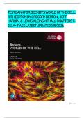 TEST BANK FOR BECKER'S WORLD OF THE CELL&comma; 10TH EDITION BY GREGORY BERTONI&comma; JEFF HARDIN&comma; & LEWIS KLEINSMITHALL CHAPTERS 1-26&vert; A&plus; PASS LATEST UPDATE 2025&sol;2026 