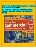 SOLUTION MANUAL FOR ELECTRICAL WIRING COMMERCIAL&comma; 18TH EDITION BY PHIL SIMMONS ALL CHAPTERS COVERED 1-21&vert; VERIFIED QUESTIONS & ACCURATE SOLUTIONS  FOR EXAM PREPARATIONS&vert; A&plus; GRADED