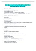 EEC1200 Final Exam Review questions and answers 2025-2026