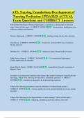 ATI&colon; Nursing Foundations-Development of  Nursing Profession UPDATED ACTUAL   Exam Questions and CORRECT Answers 