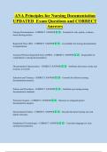 ANA Principles for Nursing Documentation  UPDATED  Exam Questions and CORRECT  Answers 