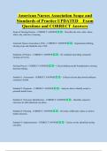 American Nurses Association Scope and  Standards of Practice UPDATED    Exam  Questions and CORRECT Answers 