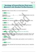 Sociology of Funeral Service Final exam  Questions with Detailed Verified Answers 