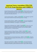 American Nurses Association UPDATED   ACTUAL Exam Questions and CORRECT  Answers
